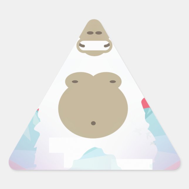 pink yeti triangle sticker (Front)
