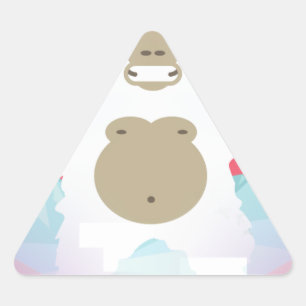 pink yeti triangle sticker