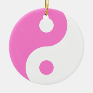 Pink Yin Yang Symbol Ceramic Tree Decoration