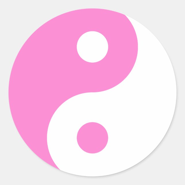 Pink Yin Yang Symbol Classic Round Sticker (Front)