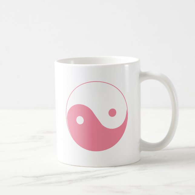 Pink Yin-Yang Symbol Coffee Mug (Right)