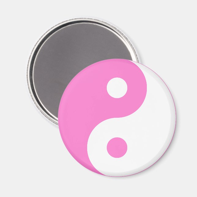 Pink Yin Yang Symbol Magnet (Front/Back)