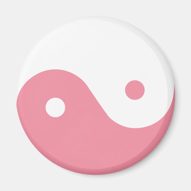 Pink Yin-Yang Symbol Magnet (Front)
