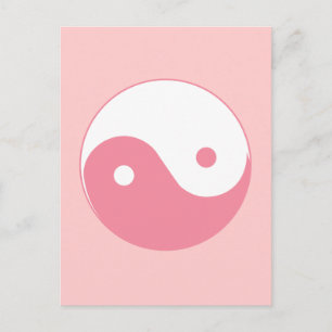 Pink Yin-Yang Symbol Postcard