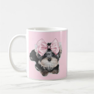Pink Yorkie coffee mug