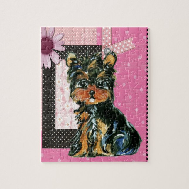 PINK YORKIE POO JIGSAW PUZZLE (Vertical)