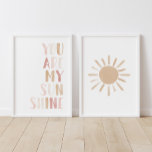 Pink You Are My Sunshine and Sun Girl Nursery<br><div class="desc">Brighten up your little one's space with this pink and neutral 'You are my sunshine' and sun set of prints.</div>