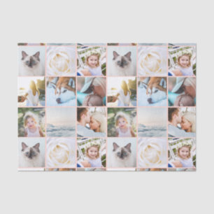 Pink Your Photo Custom Grid Collage Tissue Paper