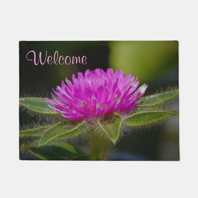 Pink Zazzle Gomphrena Doormat (Front)