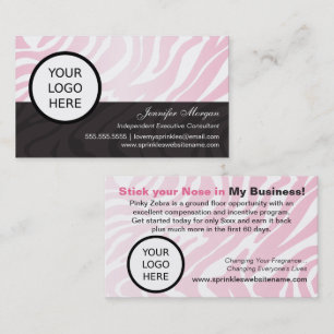 Pink Zebra Add Logo Business Card