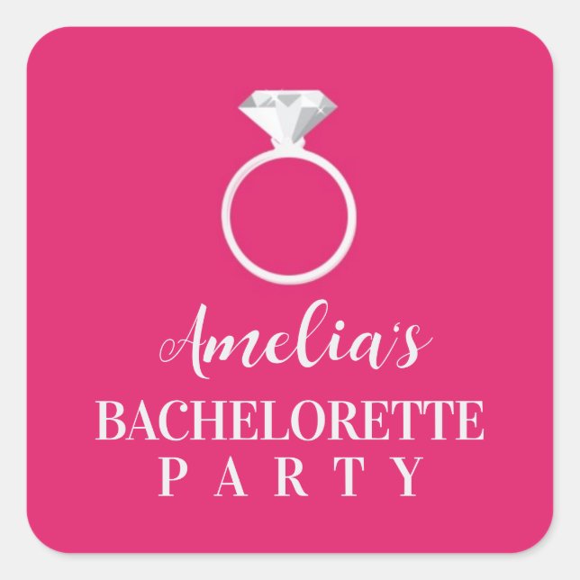 Pink Zebra Bachelorette Party Sticker (Front)