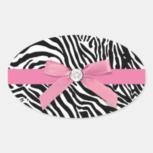 Pink Zebra Envelope Seal Sticker