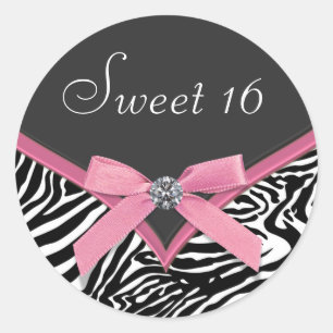 Pink Zebra Envelope Seal Sticker