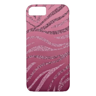 Pink Zebra Glitter iPhone 8/7 Case