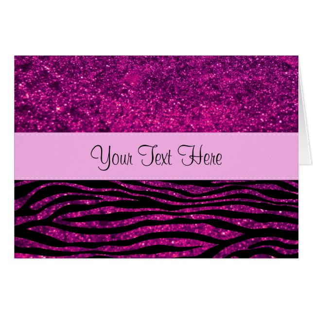 Pink Zebra, Glitter Zebra, Zebra Print, Stripes (Front Horizontal)