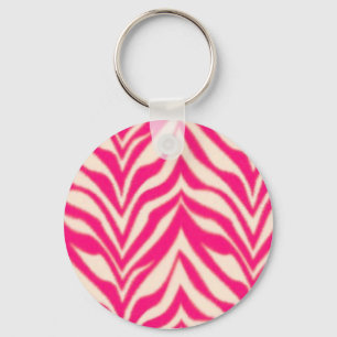 Pink Zebra Key Ring