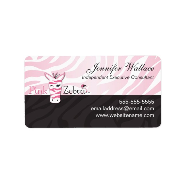 Pink Zebra Label (Front)