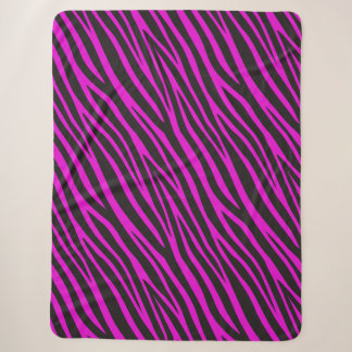 Pink Zebra Pattern Sherpa Blanket