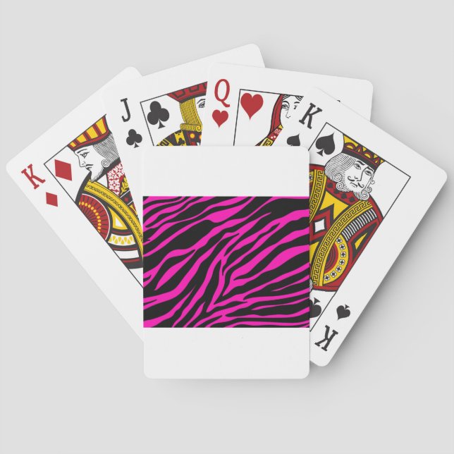 pink zebra playing cards (Back)