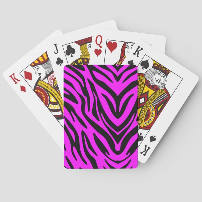 Pink Zebra Playing Cards (Back)