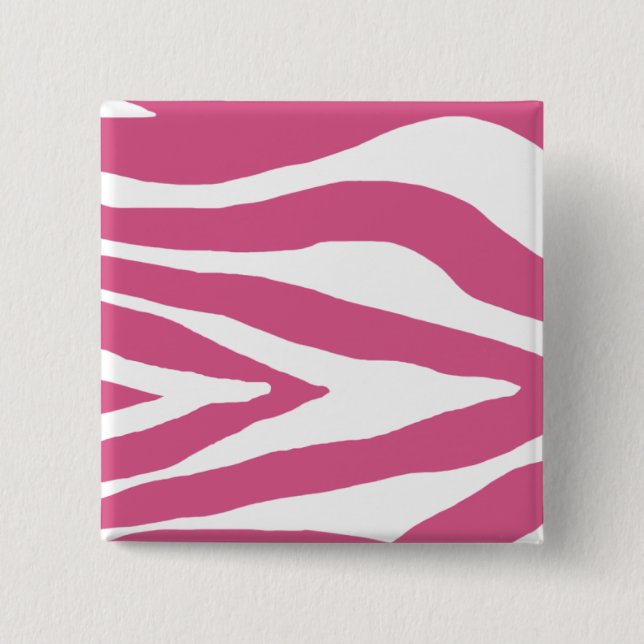 Pink Zebra Print 15 Cm Square Badge (Front)
