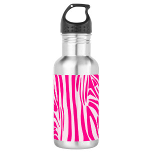 Pink zebra print 532 ml water bottle