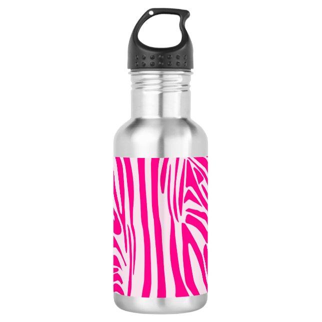 Pink zebra print 710 ml water bottle (Front)