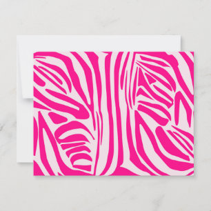 Pink zebra print advice card