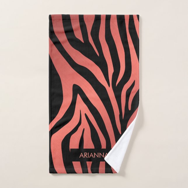 Pink Zebra Print Bath Towel Set (Hand Towel)