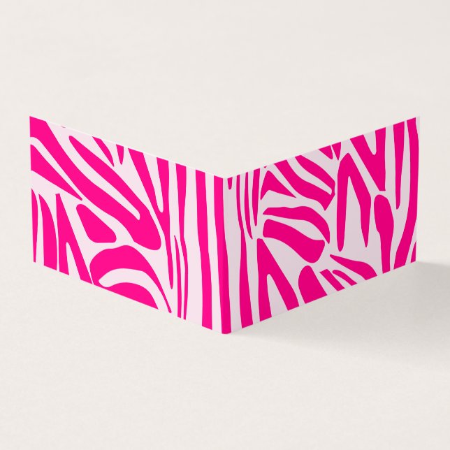 Pink zebra print business card (Outside)