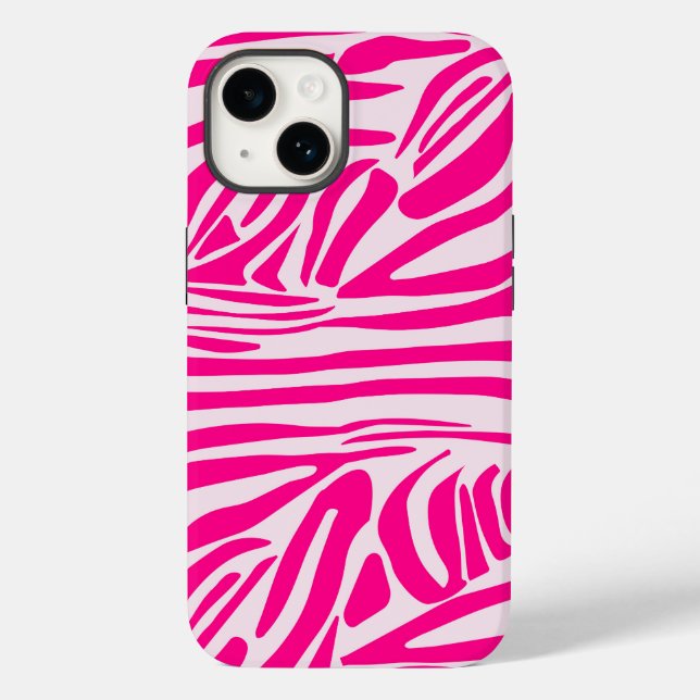 Pink zebra print Case-Mate iPhone case (Back)