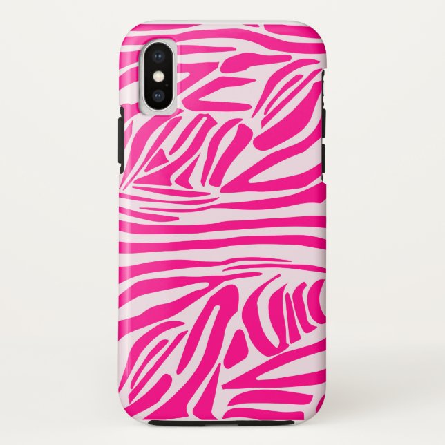 Pink zebra print Case-Mate iPhone case (Back)