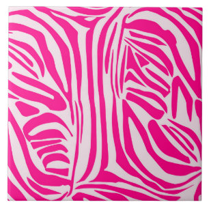 Pink zebra print ceramic tile