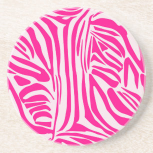 Pink zebra print coaster