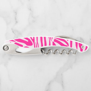 Pink zebra print corkscrew