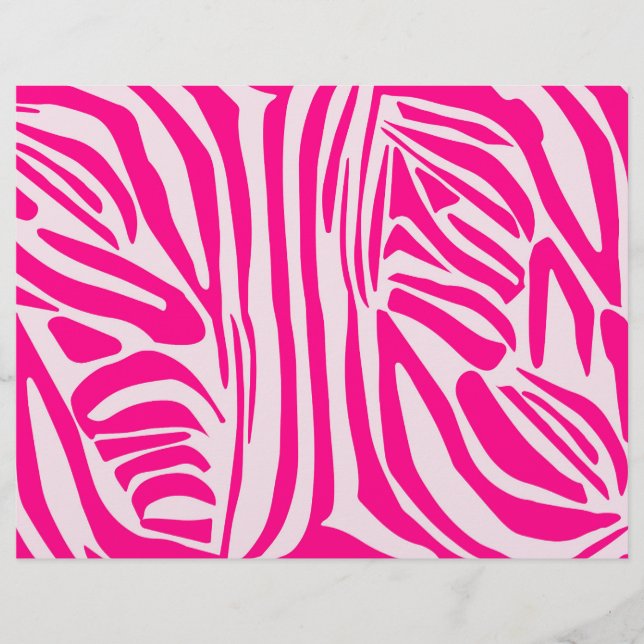 Pink zebra print custom letterhead (Front)