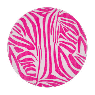 Pink zebra print cutting board