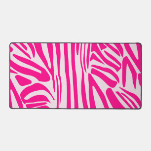 Pink zebra print desk mat