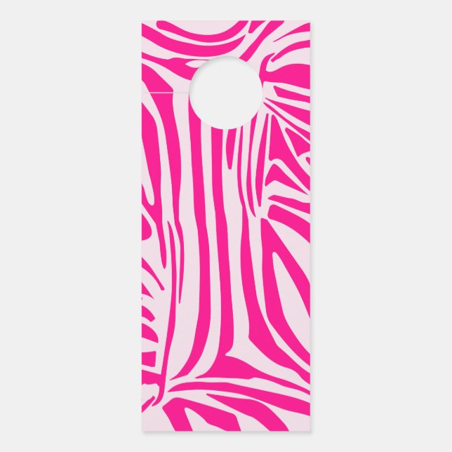 Pink zebra print door hanger (Front)