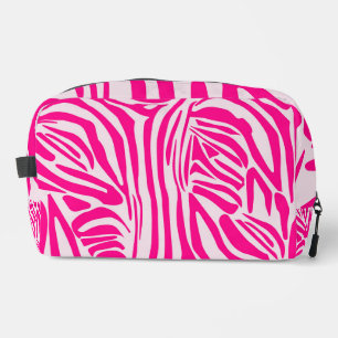 Pink zebra print dopp kit