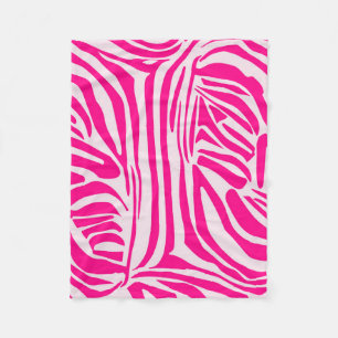 Pink zebra print fleece blanket