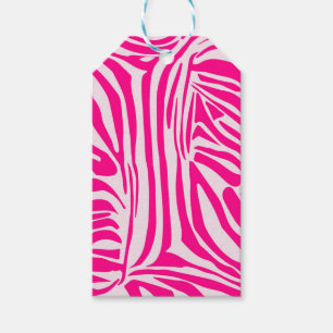 Pink zebra print gift tags