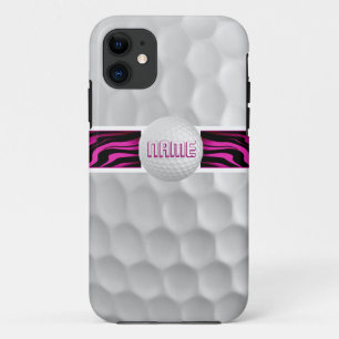Pink Zebra Print Golf Ball Iphone 5 Case