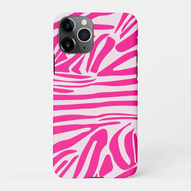 Pink zebra print iPhone case (Back)