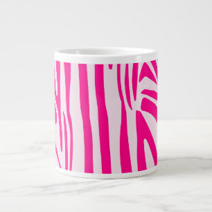 Pink zebra print large coffee mug