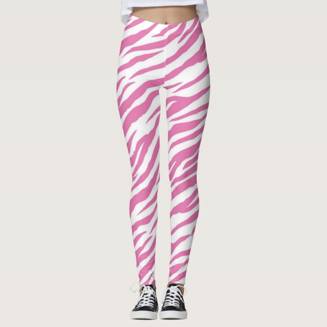 Pink Zebra Print Leggings & Yoga Pants (Front)