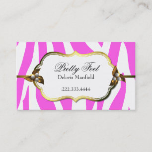 Pink Zebra Print Loyalty Business Card