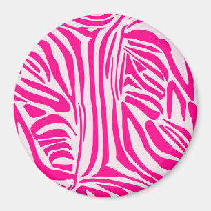 Pink zebra print magnet