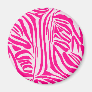 Pink zebra print magnet
