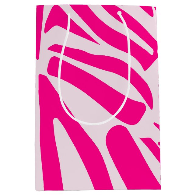 Pink zebra print medium gift bag (Front)